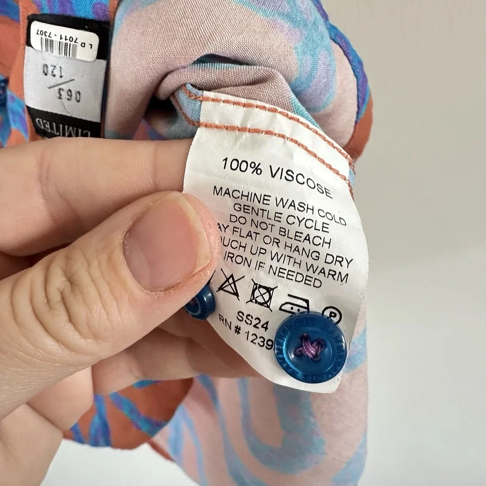 Men's Hammer Made Medium Short Sleeve Button Up Shirt Pink Snake Print Beach - Picture 6 of 8